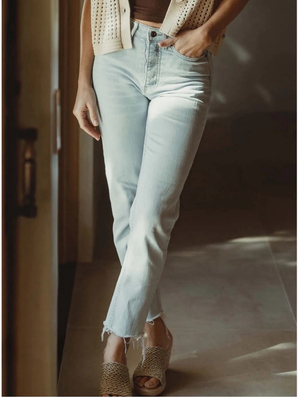 THE NORMAL BRAND High-Rise Ankle Button Fly Skimmer Jeans--NWT--30